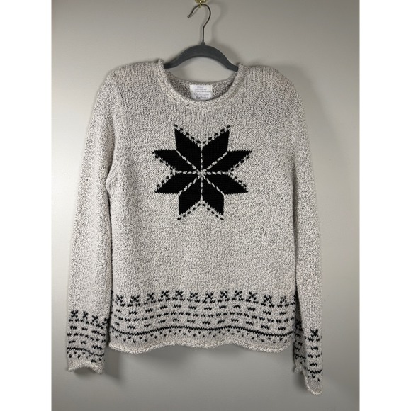 Christopher & Banks Sweaters - VTG Christopher & Banks Rollneck Hand Embroidered Sweater Womens M Snowflake
